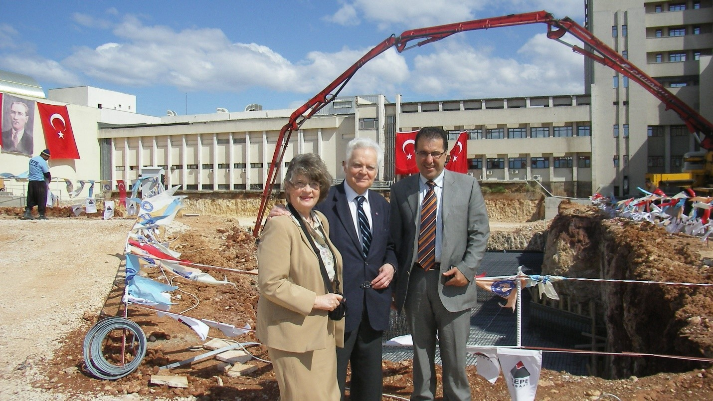 With Prof. Gösta Gahrton at the construction site in Antalya